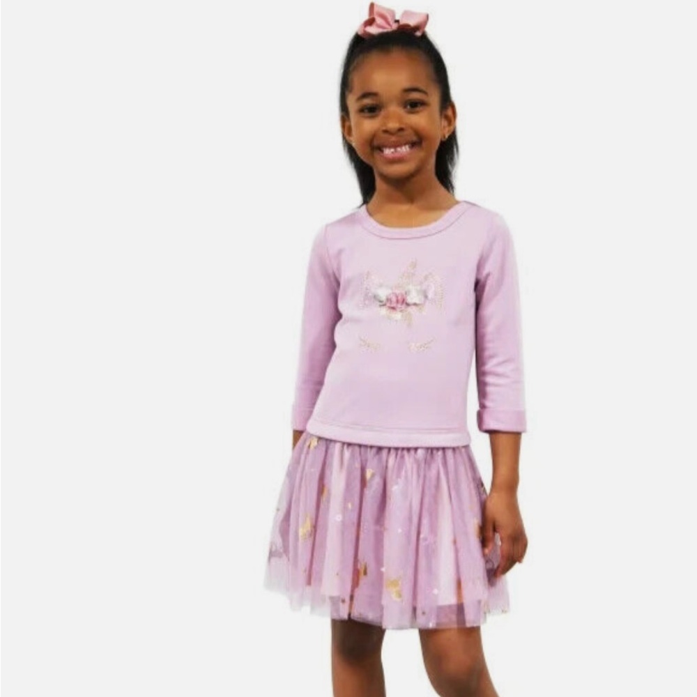 Zunie Kids' Long Sleeve Dropwaist Tutu Dress